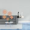 Rattan Woven Wall Art And Ceramic Giraffe Statue Centerpiece for Hallway Porch Cafe Office