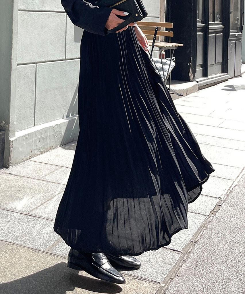 Ppaeppae Belt Set Wrap Style Pleated Long Dress