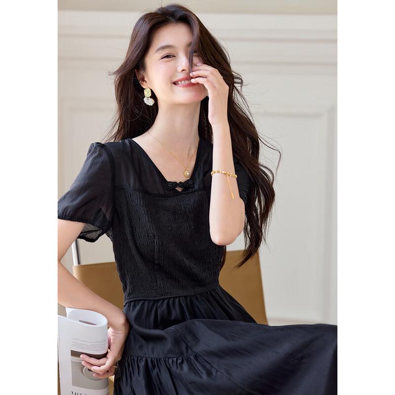 Sanpowa Women s V-Neck Little Black Dress L
