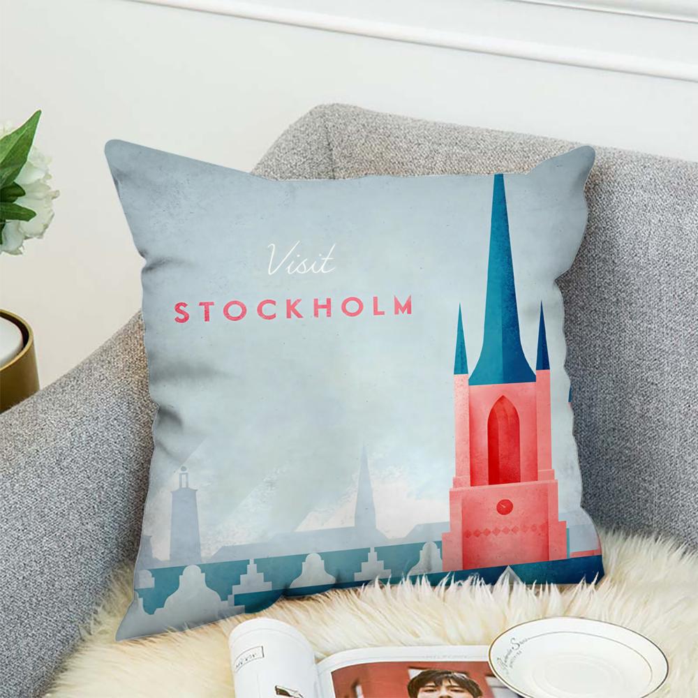 H-Henry Art Pillow Case For Car Sofa Decorative Home Double-sided Print Plush Square Throw Pillow Cushion Cover