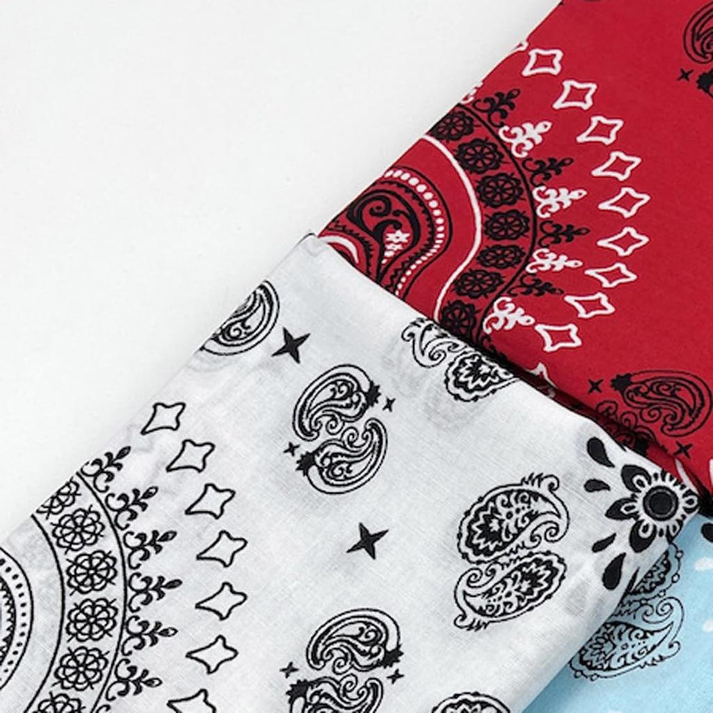 Trifong bandana paisley pattern cotton 55cm x 55cm white
