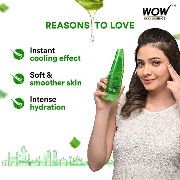 WOW Skin Science 99% Pure Aloe Vera Gel 150ml for Face Skin Hair Daily Moisturizer Both Men Women