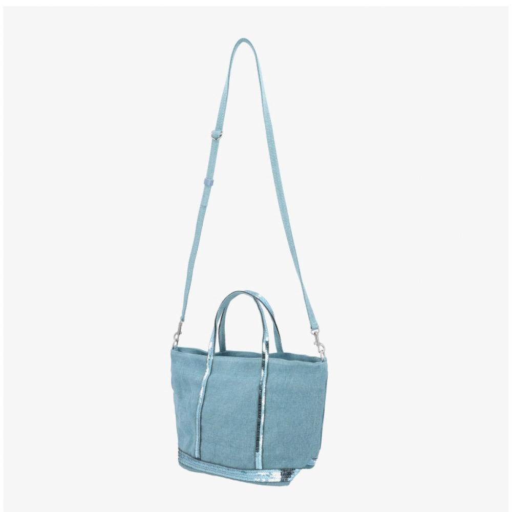 VaneSSabruno Spangle Linen Zip Tote Bag Small S V40435