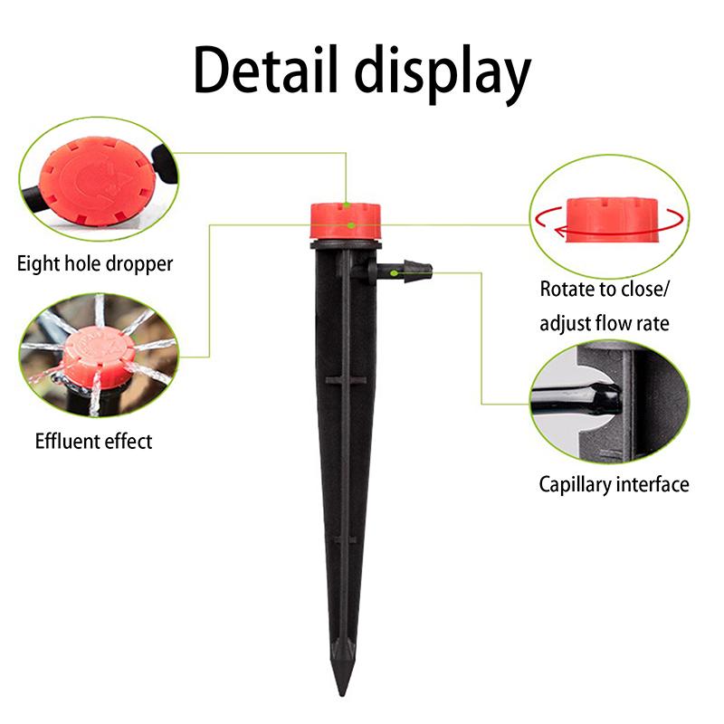 10Pcs Floor Mounted 13Cm 8-Hole Integrated Rod Garden Irrigation Nozzle Adjustable Sprinkler Emitter Yard Watering Dripper