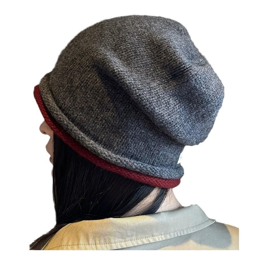 Loose Pure Wool Pile Hat with A Cool Double Sided Look High Elasticity Knitted Cold Hat for Men and Women In Winter