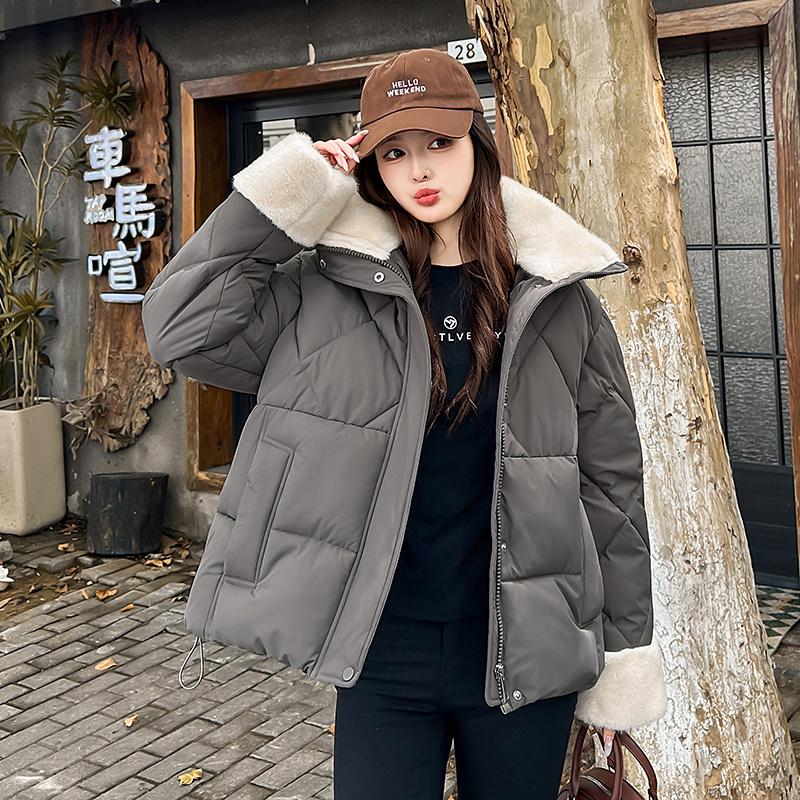 Podzim Zima Zahustit Teplá Parka Ženy Neformální Sladké Jednobarevné Velká kapsa Volná Kabát s kapucí Bundy Outwear