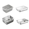 Stainless Steel Ingredient Container Rectangular Kitchen Food Tray for Meal Prep Serving and Food Holding Use