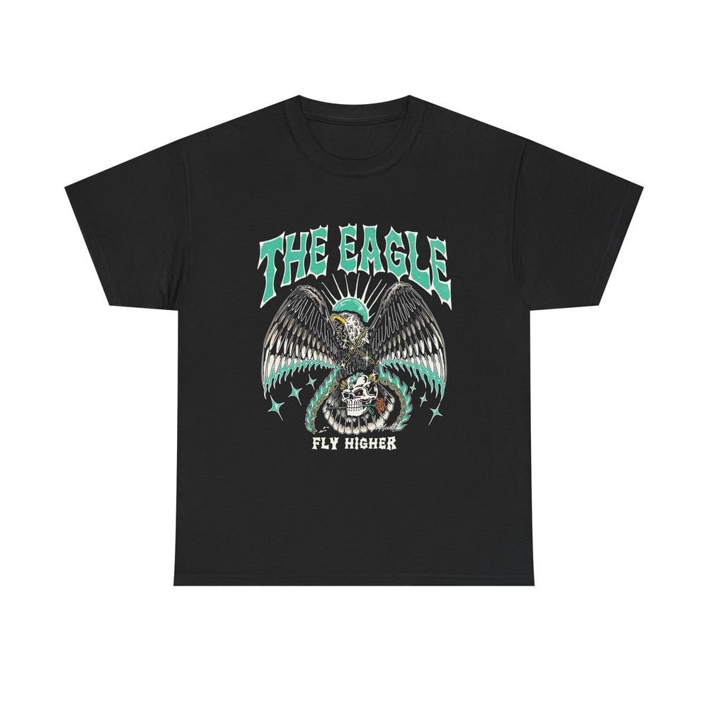 The Eagle Fly Higher Graphic T Shirt Unisex Heavy Cotton Tee NEW Gift