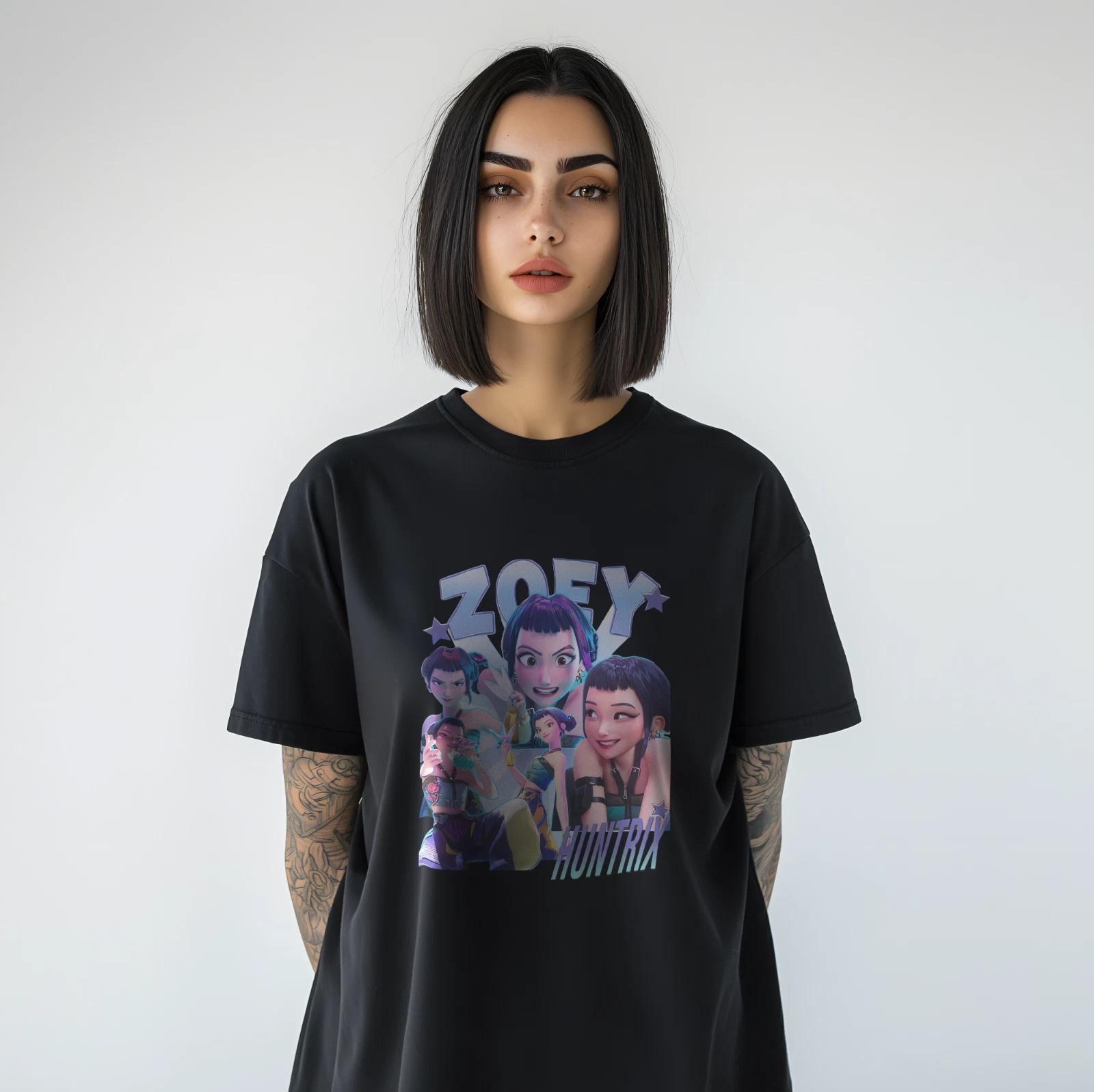 

Zoey Huntrix Anime T-Shirt – Cartoon Character Graphic Tee A224 XL