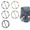 5PCS Women's Fashion Metal Round Circle Scarf Ring Clips, Versatile T-Shirt Tie Clips & Clothing Buckle Wrap Holders