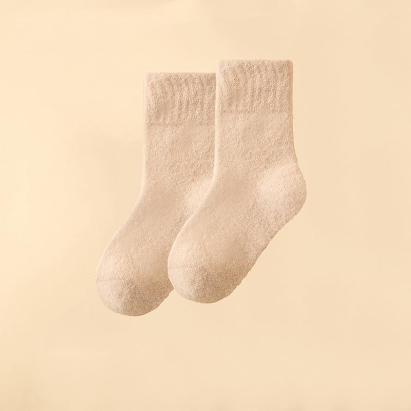 Kids Wool Socks Children Boys Girls Soft Thermal Stockings for Baby Fashion Solid Color Kids Autumn Winter Cashmere Plush Sock