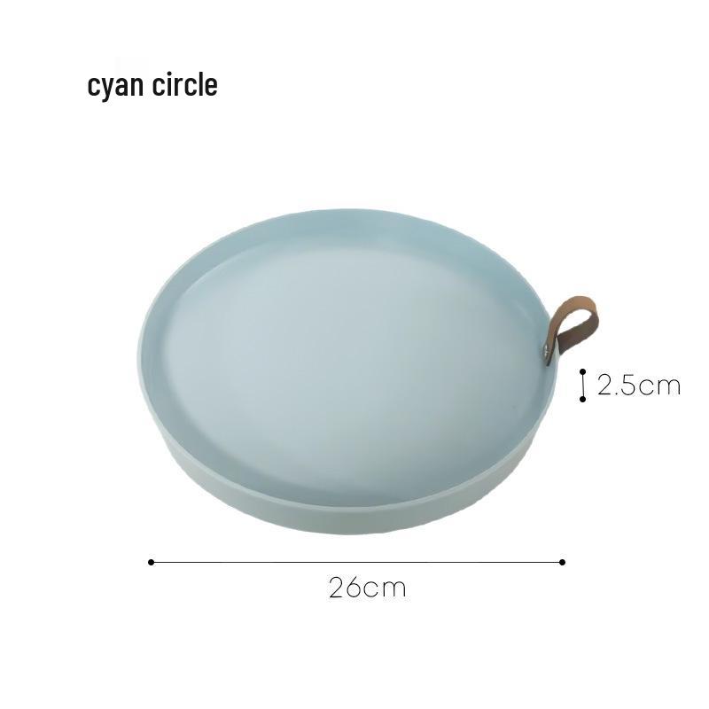 Stylový odkládací tác s rukojetí z umělé kůže do obývacího pokoje, na verandu nebo na stůl - ideální pro organizaci kosmetiky a drobných předmětů