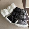 Women's Insulated Thermal Padded Puffer Leg Warmers Outdoor Cold Weather Plush Hem Quilted Boot Covers Gaiters Socks