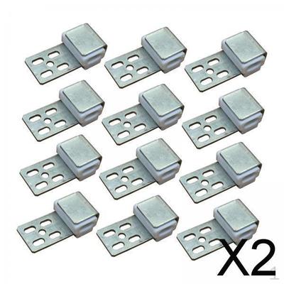 2x 12 Pieces Sofa Couch Spring Clips 1.5mm Thickness Connectors Five-hole Metal Accessories