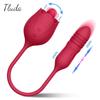 3-in-1 Rose Stretching Vibrator für Frauen, Nippel-Klitoris-Stimulator, orales Zungenlecken, vibrierendes Liebesei, Sexspielzeug für Erwachsene, 18