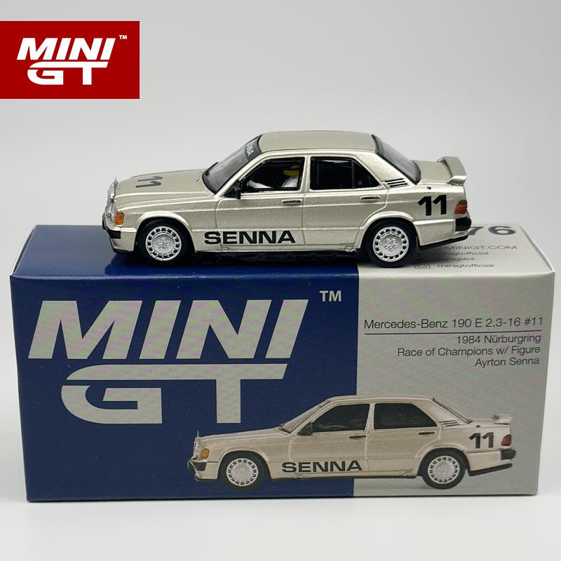 CUFNM1 MINIGT 1:64 Mercedes-Benz 190E 2.3-16 #11 Ayrton Senna 1984 Alloy Car Model 1076