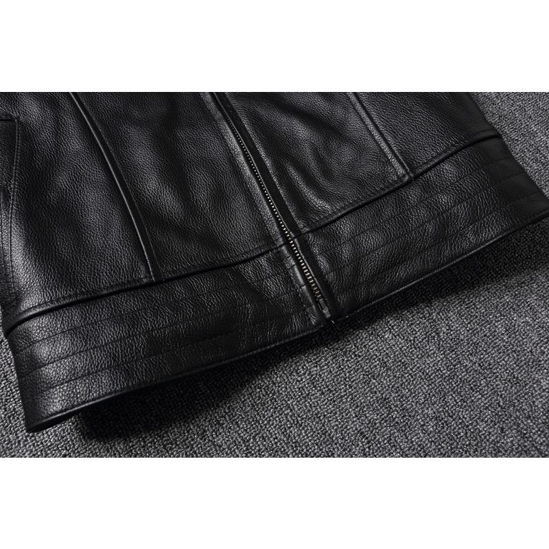 Chinese Size Men Leather Jacket Genine Cowhide Leather Motorcycle Style Cow Jackets for Men Autumn