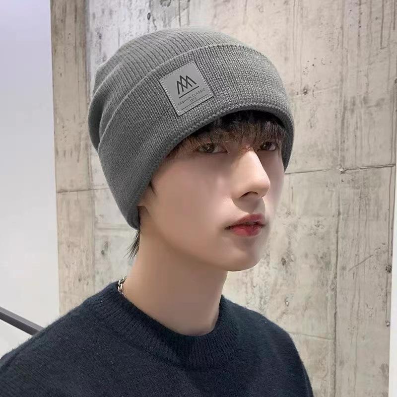 

Men s Trendy Wool Knit Hat with Velvet Earmuffs - Warm, Solid Color, Cold-Proof Winter Cycling Hat. One Size