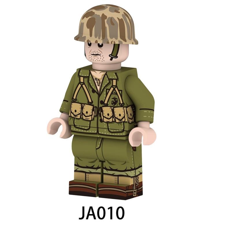 Lego Minifiguras JA009-014 Corpo de Fuzileiros Navais, Camuflagem USMC Soldado Militar Blocos de Construção Brinquedos para