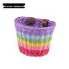 Retro Woven Front Bicycle Basket for Children's Bikes and Scooters