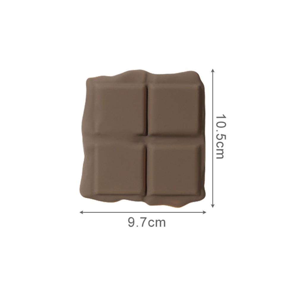 Cute Chocolate Shaped Silicone Coaster Anti-scalding Creative Cookie Shaped Coaster Unique Thickened Table Mat Coffee коричневый