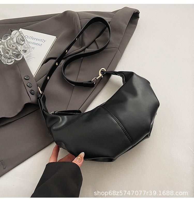 Premium texture soft leather bag female paint leather live broadcast explosion crossbody dumpling bag niche design single shoulder dumpling bag