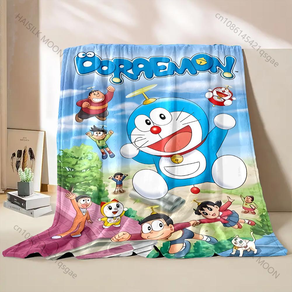 1PC Japanese Anime Doraemon Printed Blanket Flannel Fluffy Soft Blanket for Adult Kids Plush Sofa Bed Car Camping Luxury Gifts