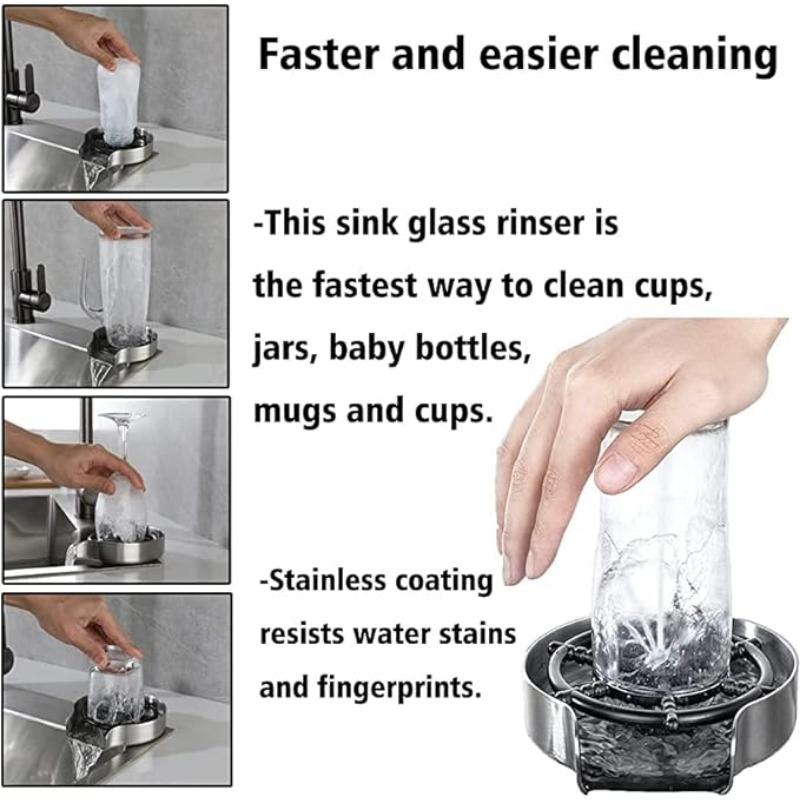 Gläserspüler, Bar-Gläserspüler, Café, automatischer Flaschenreiniger, Hochdruck-Glasspüler, Wasserhahn-Tassenreiniger für Spülbeckenaufsatz