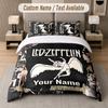 Custom Bedding Set Led Zeppelin Pattern, Print Name Text 1 Duvet Cover plus 2 Pillowcases Home Textile