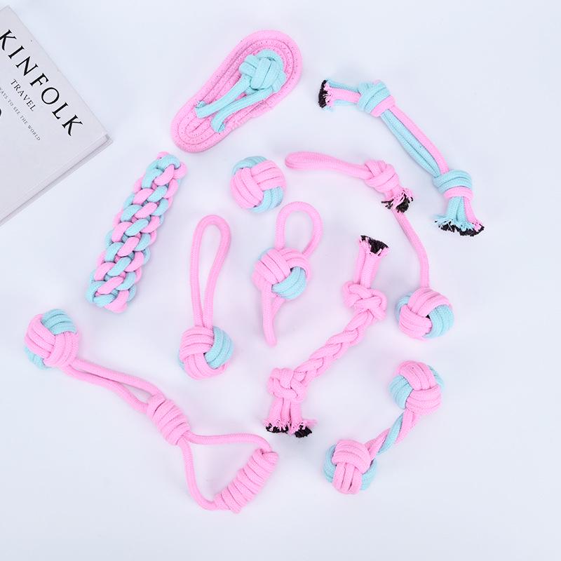 

«Набор игрушек для жевания в виде веревки для собак»: Плетеный ватный шарик и игрушка для моляров