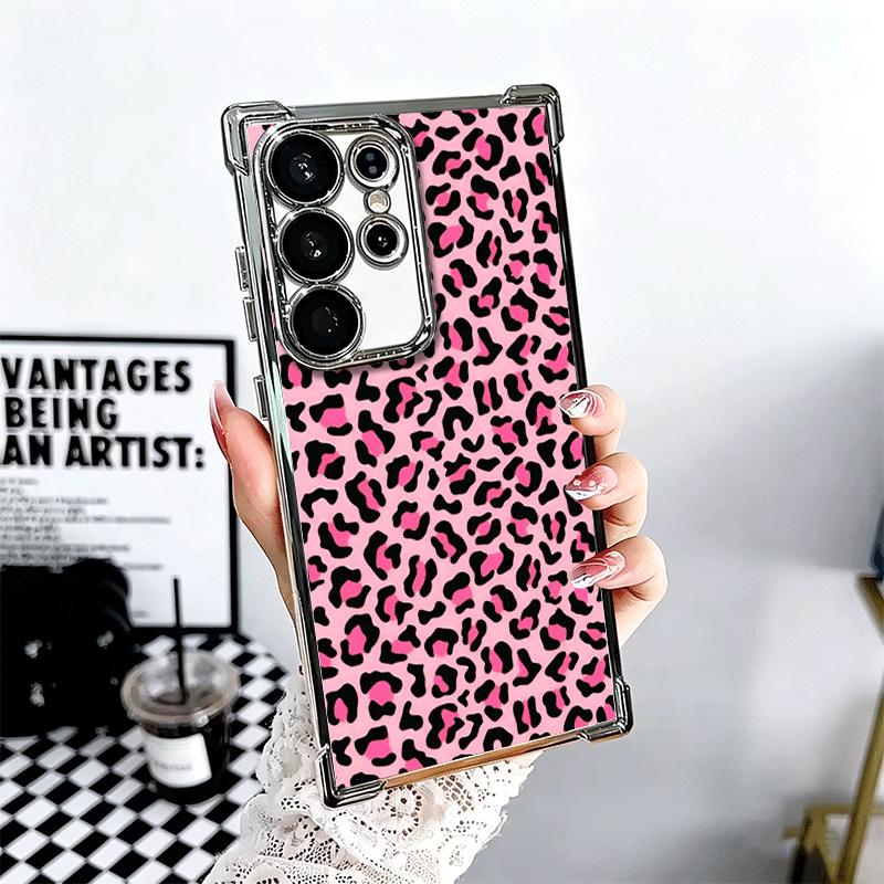 

Classic Retro Leopard Print Soft Phone Case For Samsung Galaxy S26 Ultra S25 Edge S24 FE S23 Plus S22 S21 + S20 Plating Anti-Fal Samsung S25 Ultra