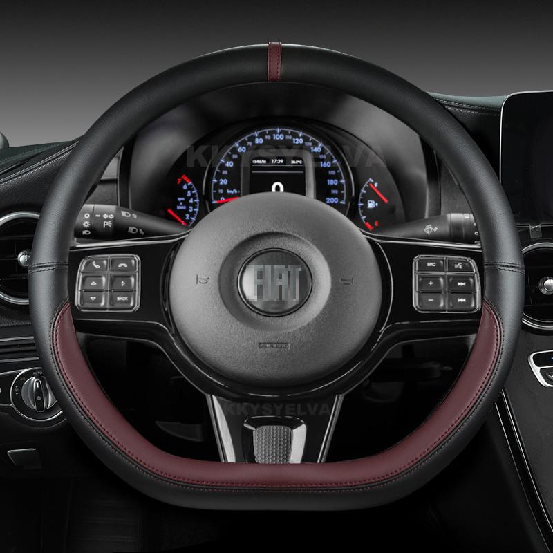 Microfiber Leather Car Steering Wheel Cover 38cm For Fiat Tipo Fullback Strada Toro Doblo Freemont Bravo Stilo Auto Accessories