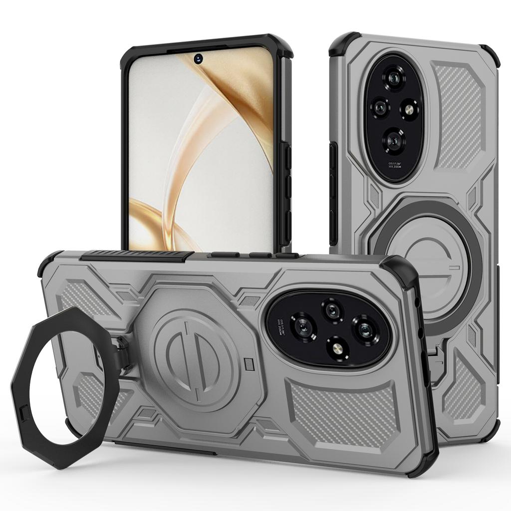For Honor 200 5G Magnetic Case Rotating Metal Kickstand Shockproof PC+TPU Phone Back Cover