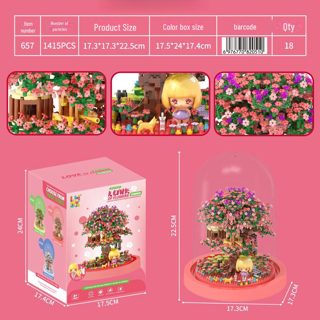 

Мини-набор строительных блоков из 609 деталей: Набор для самостоятельного изготовления железнодорожной станции «Цветущая сакура» и романтического домика на дереве для взрослых