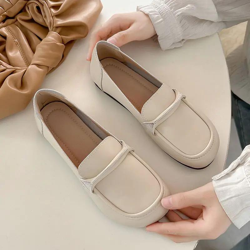 Shoes for Women Slip-on Loafers Woman Flats White Premium Harajuku Summer 2025 Vintage Modest Cheap A Line Clothing Sales Y2k