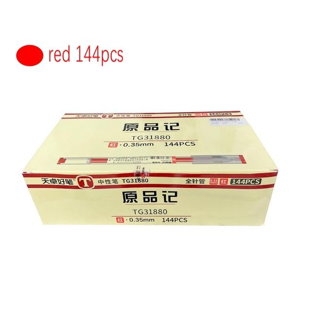 144pcs 0.35mm Gel Pen Set Smooth Writing&Fastdry Black Blue Red Ink Ballpoint Pen Signature Exam School Office Stationery