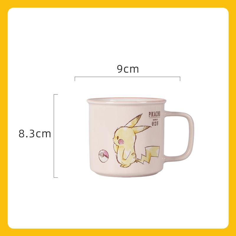 SHUNXIANG Pokemon Ceramic Cup Pikachu Three-Color Cute Cartoon Coffee Tea Mug Daily Use Cup for Home Office Anime Fan Gift Cups