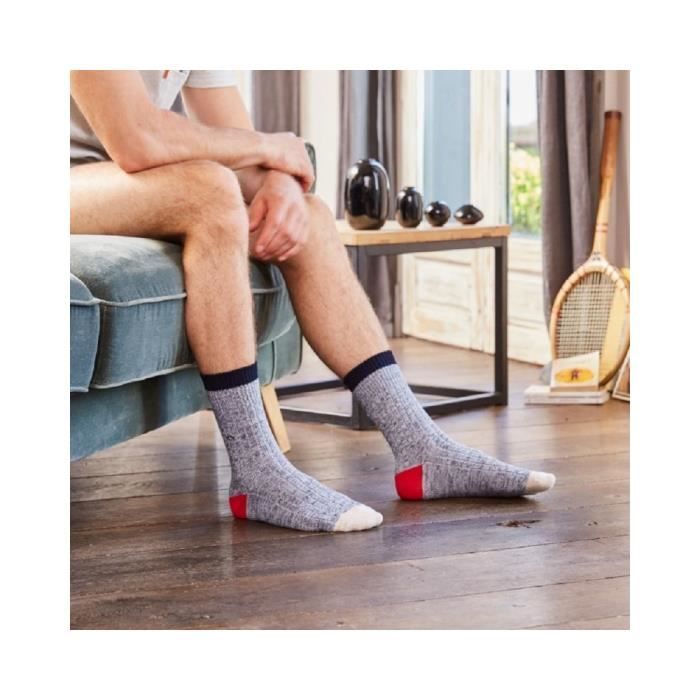 Chaussettes coton épais l'épicée - billybelt - tricot côtelé - bleu - adulte - mixte