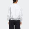 Adidas Wrinkled Logo Bomber Jacket Casual Sports Outerwear Women White FU6228