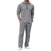 Men  Fashion  Leisure  Hooded Hood  Button  Upper Garment  Trousers  Set