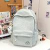 Schoolbag Korean Version New Letter Embroidered Backpack Trendy Retro Large Capacity Travel Backpack Campus Junior High School Student Schoolbag