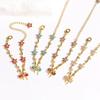 Elegant Y2K Flowers Bracelet Butterfly Bow Crystal Chain Bracelet Multicolor Adjustable Women's Bracelet Jewelry Gift