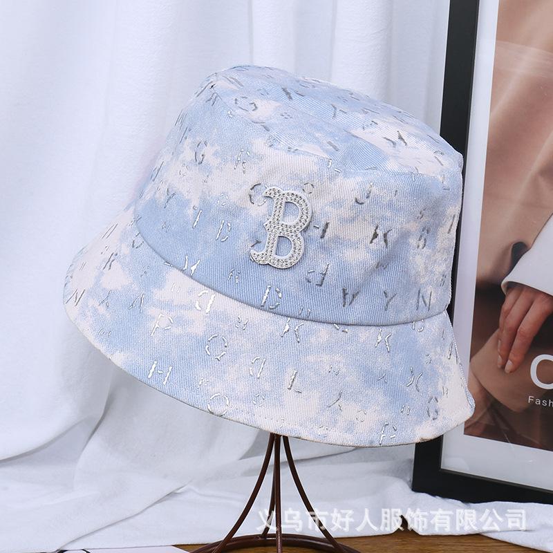

Весняно-літній алфавітний капелюх рибалки зі стразами, дитячий модний повсякденний універсальний капелюх для подорожей на свіжому повітрі, що затінює та показує капелюх для умивальника M（56-58cm）