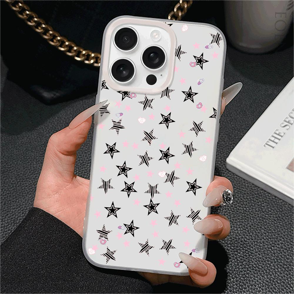 Star Silicone Case for iPhone 16/15/14/13/12/11 Pro Max/Mini - Ultra-Thin Slim Anti-Scratch & Drop Protective Cover, Trendy Gift