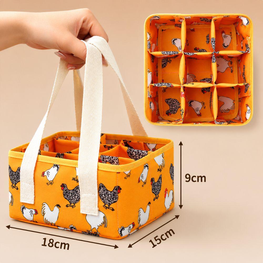 Padded Dividers Egg Collecting Basket Foldable Egg Bags Cute Egg Gathering Basket Farm Chores