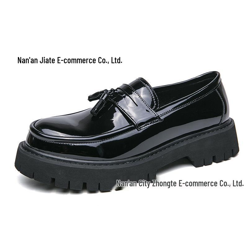

Men s British Style Tassel Loafers - Large Size, Pointed Toe, Thick Sole, Formal & Casual Leather Slip-ons 42 чёрный