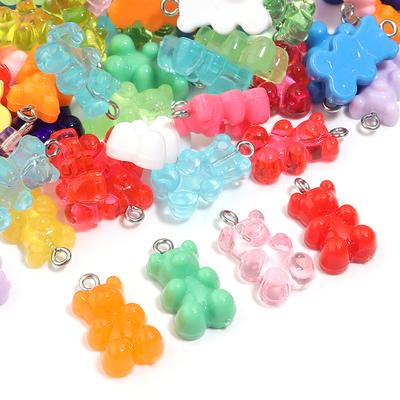 20 pièces 12*22mm Couleur Bonbon Acrylique Charms Ours Mignon Dessin Animé Animal Pendentifs Pour Fabrication de Bijoux DIY Collier Boucles d'Oreilles Accessoires