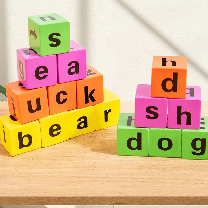 Wooden Spell Word Montessori Toy Letter Cognitive Challenge Memory Arithmetic Number Learning Educational Toy for Children