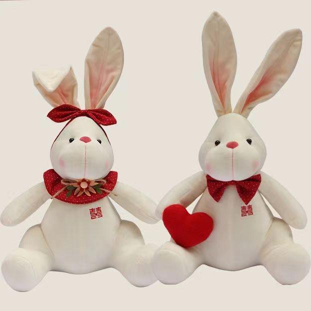 Adorable Rabbit Plush Dolls Couple Wedding Decorative Cushions For New Home Gifts