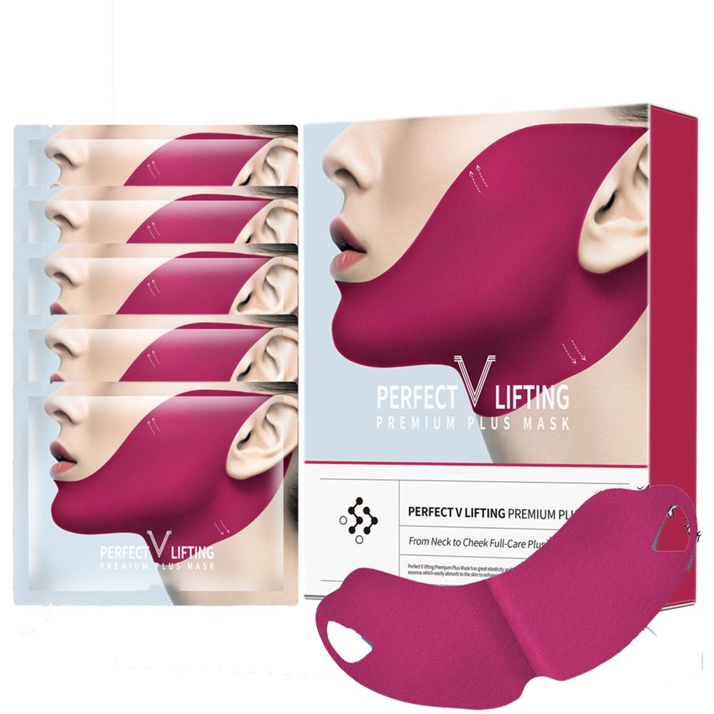 5-Piece V-Lift Face Mask Set - Overnight Collagen Mask with Neck & Chin Support 5pc/box